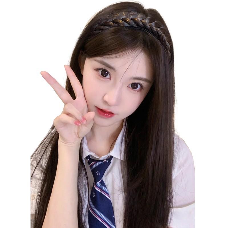ヘアピース レディース 高め ロング ストレート カール エクステ ポイントウィッグ ダークブラウン ブラック