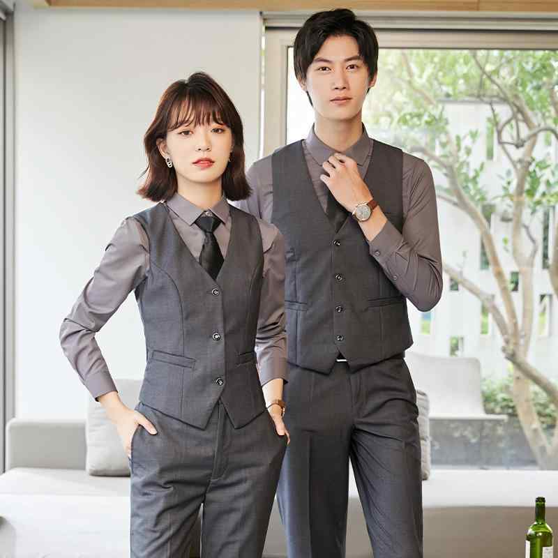 ベスト 男性用 女性用 フォーマル KTV サービススタッフ ホテル 制服 銀行員 ユニフォーム 作業服 ポリエステル 事務服 チョッキ