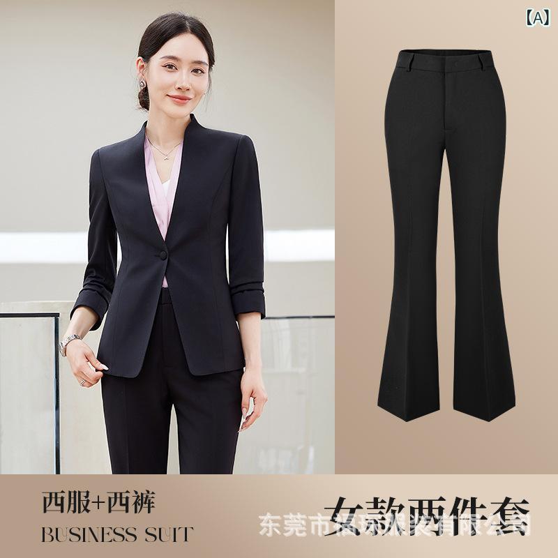 スーツ レディース 長袖 テーラードジャケット OL オフィス フォーマル 事務服 制服 仕事着 春秋冬 ポリエステル 伸縮性 ブラック グレー ブルー S M L XL XXL XXXL 4XL 5XL|Tanzan
