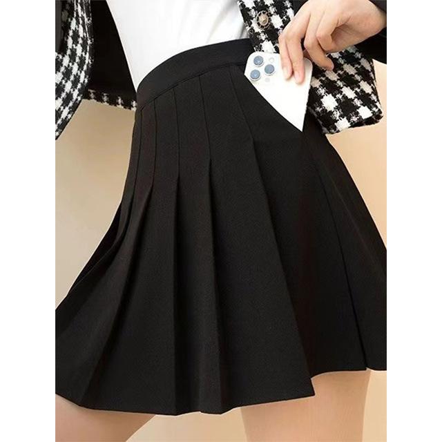 スカート レディース JK制服 プリーツスカート ミニスカート ショート丈 ポリエステル 無地 黒 ブラック グレー コーヒー色 白 ホワイト XS S M L XL 2XL 3XL