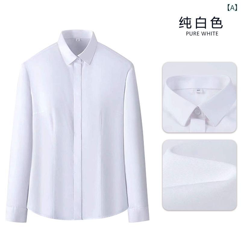 シャツ レディース 長袖 半袖 綿 白シャツ ブラウス オフィス ビジネス フォーマル 作業着 制服 形態安定 スキッパー襟 レギュラー襟 35 36 37 38 39 40 41 42 43 44 45