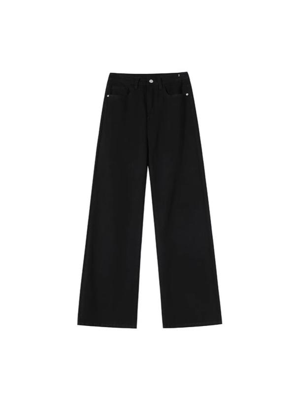デニム レディース 高腰 闊腿パンツ ブラック ジーンズ ジーパン Gパン ワイドレッグパンツ ボトムス 長ズボン ファッション カジュアル ゆったり リラックス おしゃれ かわいい 美脚 スタイルアップ 着痩せ効果