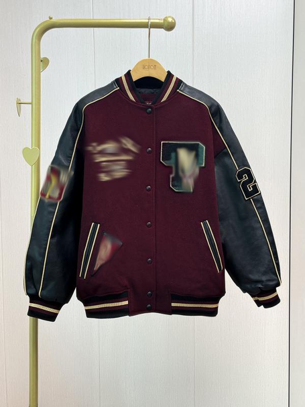 ジャケット レディース 春秋 ブルゾン ゆったり 翻 collar 配色 ライン入り カジュアル スポーティー アウター ジャンパー 日韓スタイル ?露思風 赤色系 緑色系