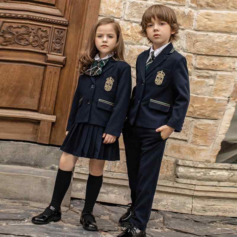 制服 キッズ スクールウェア フォーマル 4点セット 長袖シャツ パンツ 上下セット 入学式 卒業式 発表会 男の子 女の子 子供服 春秋 綿 英国風|Tanzan
