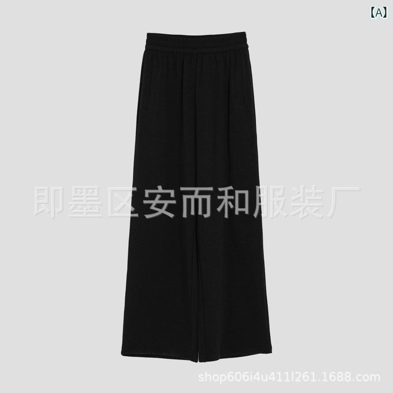 ズボン下 レディース 秋冬 高腰 ワイドレッグパンツ 生あたたかい アクリル樹脂 混紡 ゆったり 引っ切り無い イージーパンツ ラクチン お部屋着 お部屋お召しもの 黒いこと 黒 パープル 紫 ベージュ カーキ 幽々たる薄墨色 M L XL 事務服-キュロット