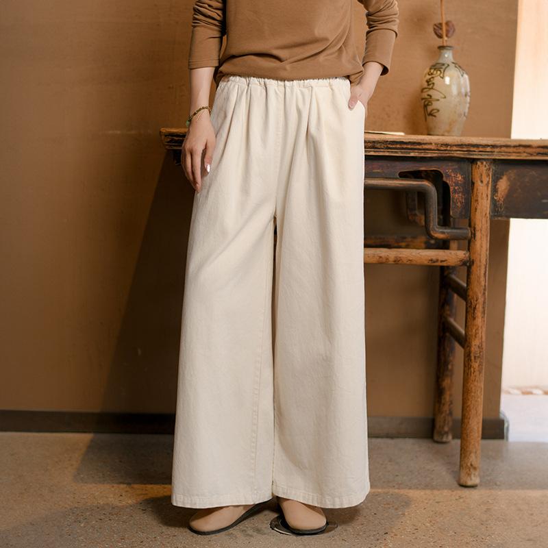 パンツ レディース 秋冬 ワイドレッグパンツ 高見え ゆったり ハイウエスト リラックス ストレートパンツ 洗水コットン 快適 普段使い お洒落 黒 紫