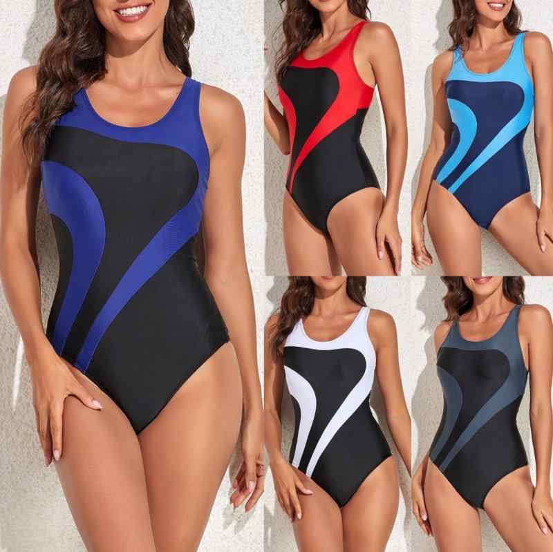 水着 レディース ワンピース水着 体型カバー 競泳水着 スイムウェア 露出少なめ バックシャン 接触冷感 無地 切り替え 伸縮性 擦れ防止 ブルー ブラック 黒 グレー レッド S M L XL XXL 4,419円