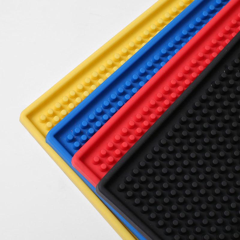 コースター ラバー製 長方形 厚手 нескользящий 断熱パッド バーカウンター用 黒色 大判 小判