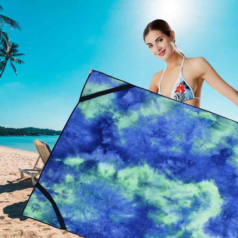 ビーチタオル ビーチチェアカバー 超極細繊維 染色 軽量 吸水性 速乾性 75×210cm 浴巾
