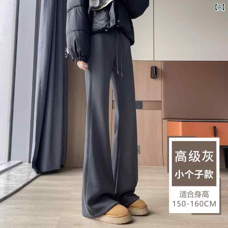 パンツ レディース 美脚パンツ 高腰 ポリエステル 伸縮性 微フレアパンツ ワイドパンツ ポケット付き カジュアル きれいめ オフィス スタイルアップ 高級感 グレー 白 黒 春秋