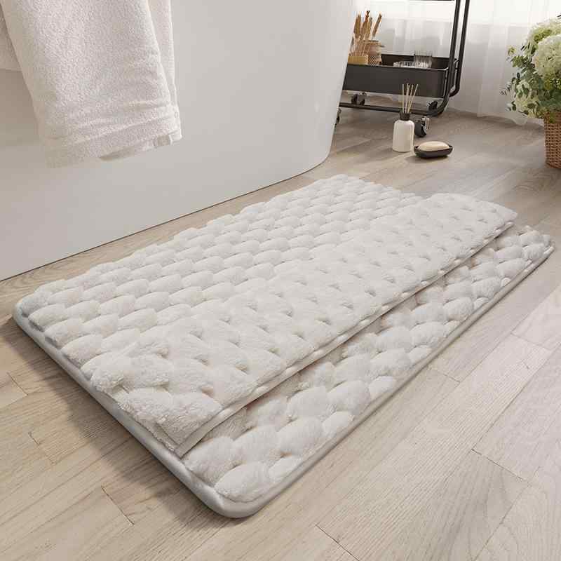 バスマット 浴室マット ポリエステル繊維 玄関マット 速乾 吸水 無地 40x60cm 50x80cm 60x90cm
