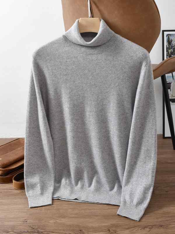 ニット メンズ 男性用 カシミヤ セーター タートルネック トップス 長袖 無地 スリム 保温 春秋 薄手 普段使い|Tanzan