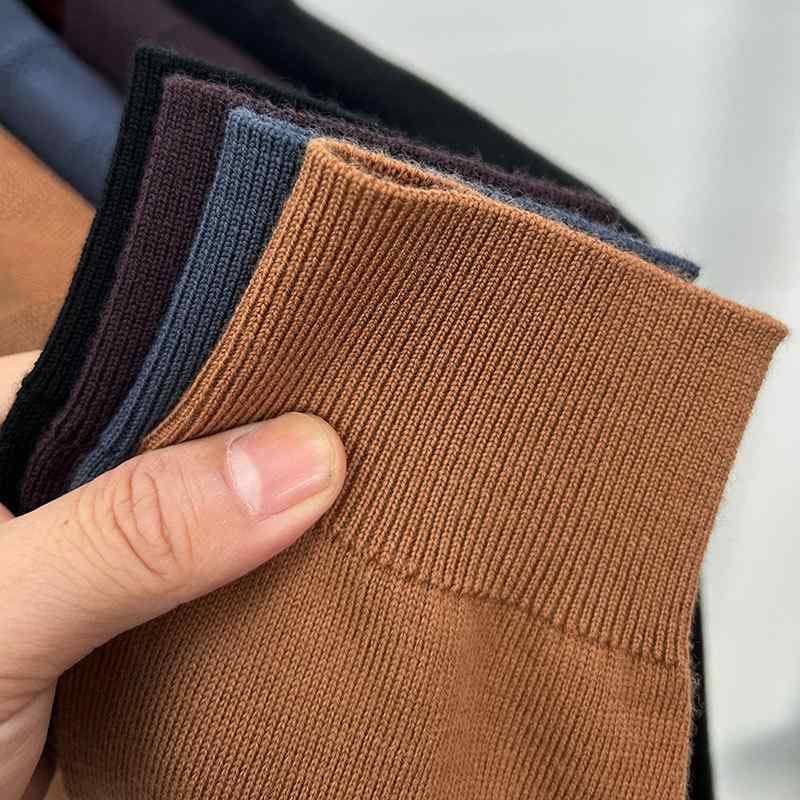 ニット メンズ 男性用 洗える 100% ピュア ウール セーター 秋物 ミドルネック プルオーバー トップス 高級感 保温 インナー ブラック カーキ 紫 レッド グレー ブルー M L XL 2XL 3XL 4XL|Tanzan