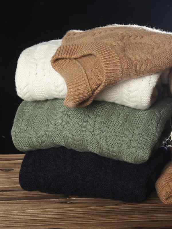 ニット メンズ 男性用 セーター ウール100％ 厚手 秋冬 防寒 紳士服 トップス 提花 カジュアル エメラルドグリーン ベージュ グレー