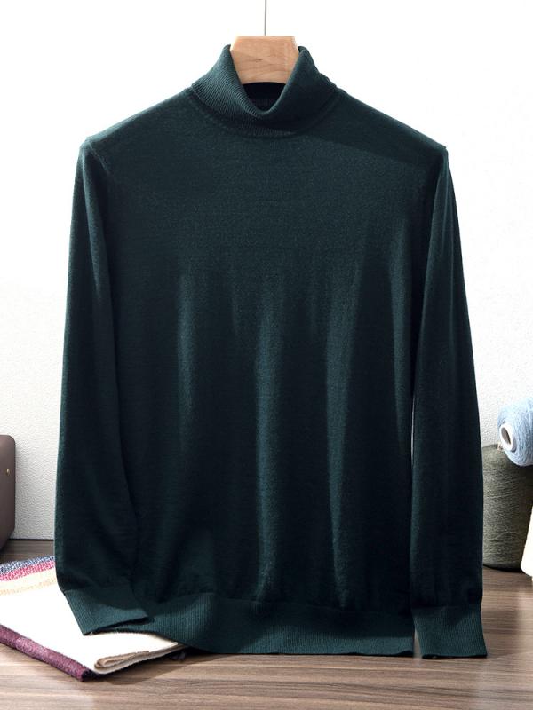 編み物 メンズ 成人男性用 カシミール100% プルオーバー タートルネック 長袖 透け透け 秋冬 保温 下穿き 真っただ中ゲージ 無地 黒 黒いこと系