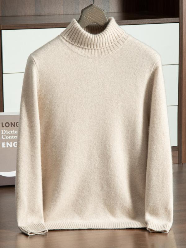 ニット メンズ 男性用 タートルネック セーター ウール カシミヤ ブレンド 厚手 無地 ビジネス カジュアル トップス 秋冬 ミドルエイジ 紳士 シニア 向け あったか インナー
