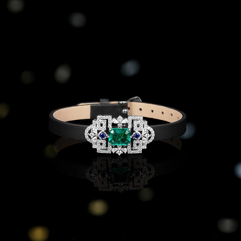 ネックレス レディース S925 シルバー エメラルド風 ジルコニア チョーカー ブレスレット 上品 エレガント 高見え アクセサリー ジュエリー シルバー925 電気メッキ加工 キレイめ フォーマル パーティー｜Tanzan