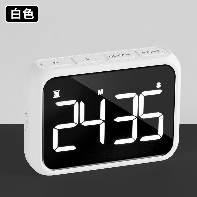 キッチンタイマー LED 大画面 液晶 デジタルタイマー 充電式 タイマー シンプル おしゃれ カウントダウン アラーム機能付き ホワイト ブラック ピンク