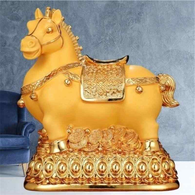 貯金箱 午 大人用 子供用 大容量 誕生日 ギフト 置き物 中華風 唐馬 樹脂製