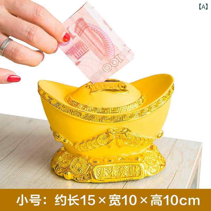 貯金箱 ラッキーアイテム 元宝 樹脂製 中華風 縁起物 リビング オブジェ 卓上 飾り物 ラッキーアイテム 幸運 金運 開運 四季