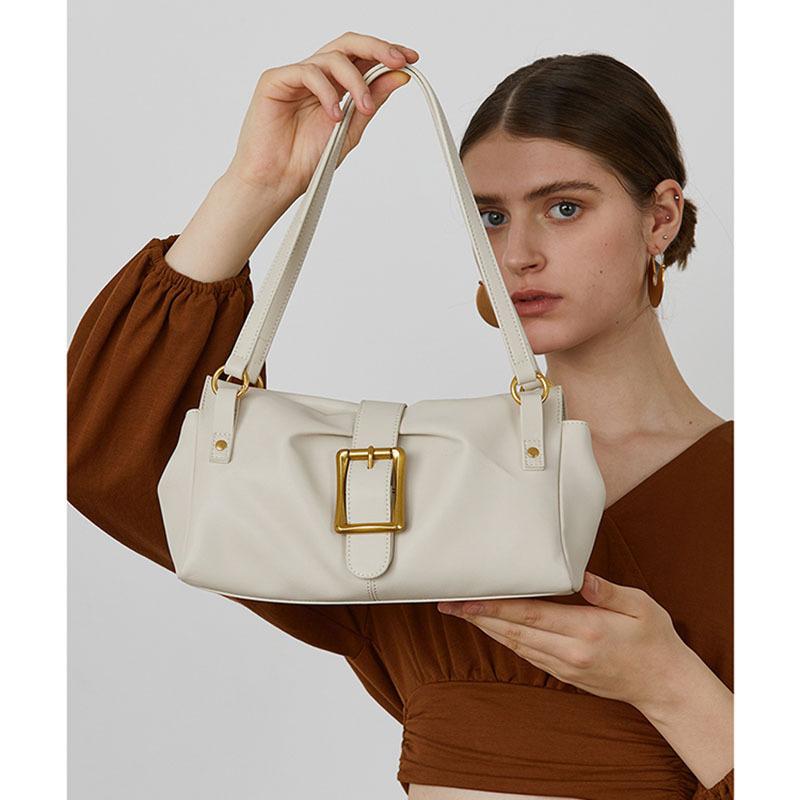 御徒面子 レディース ハンドバック 牛皮 本革 バゲットバッグ ショルダーバッグ 2way なめし革 鞄 嚢 市乳白いこと 黒いこと フォーマル 普段使い走り 寄りあい