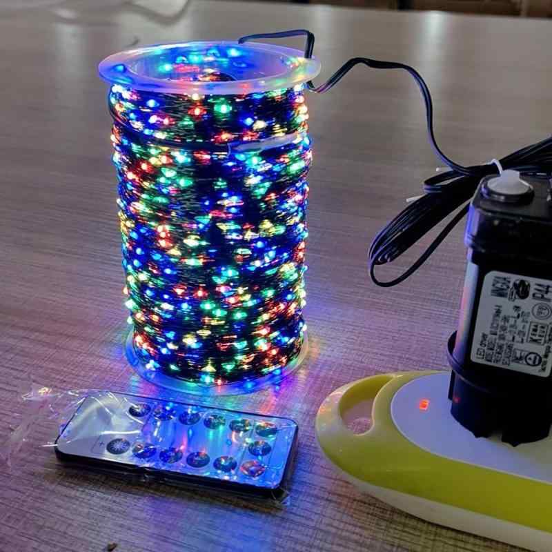クリスマス イルミネーションライト 50m 500球 100m 1000球 LED リモコン付き 銅線 ワイヤー 花輪 ガーランド 暖白