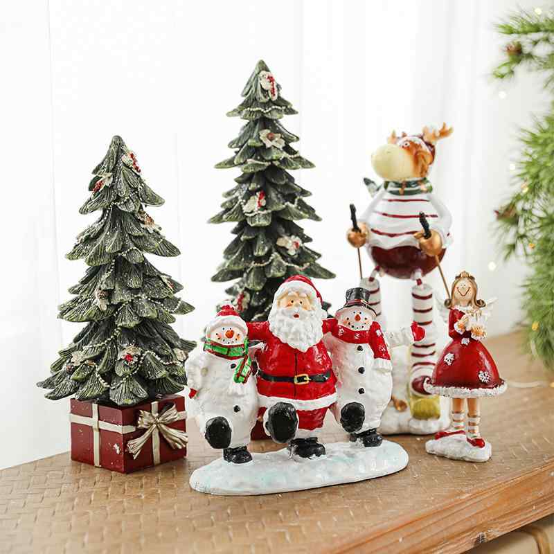 クリスマス 樹脂製 オブジェ クリスマスツリー サンタクロース スノーマン 天使 置物 デコレーション イベント パーティー 飾り付け