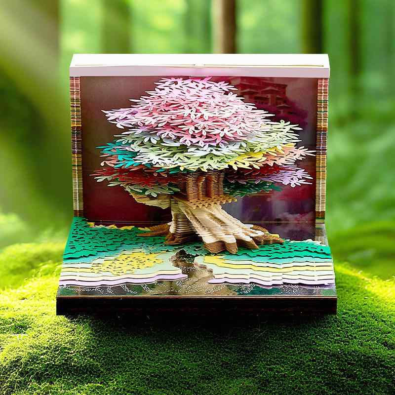 暦 卓上 花妖樹屋 3D 立体 書簡箋 万覚え帳 事務室 事務机