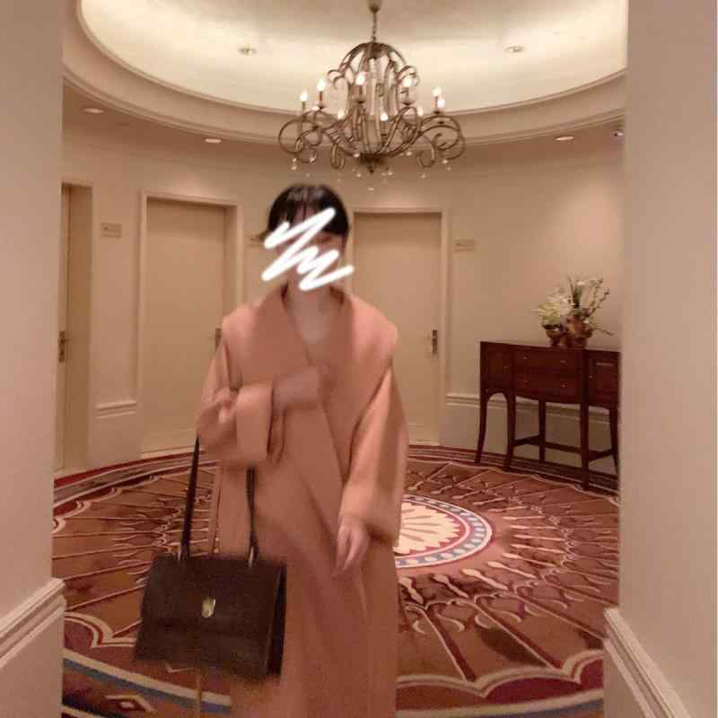 コート レディース 秋冬 ロング丈 羊毛 アウター ゆったり 通勤 きれいめ 韓国風 ・垢・摩瑰色 XS S M