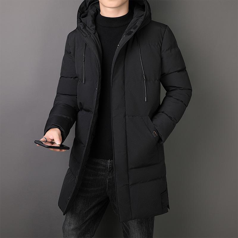 綿入りジャケット メンズ 大きいサイズ 防寒 中綿 コート 冬 アウター フード付き 中長丈 紳士服 ポリエステル 灰色 緑色 黒色