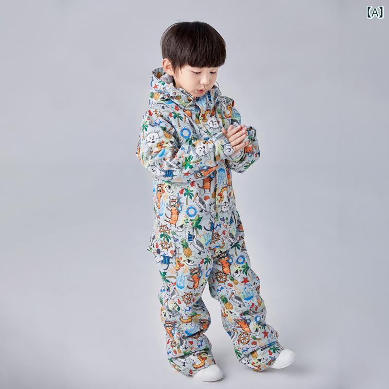スキーウェア キッズ 子供用 男の子 女の子 連体 防水 防風 保温 スキーパンツ アウトドア 90 100 110 120 130 140 150 160 雪遊び 撥水 通気性|Tanzan