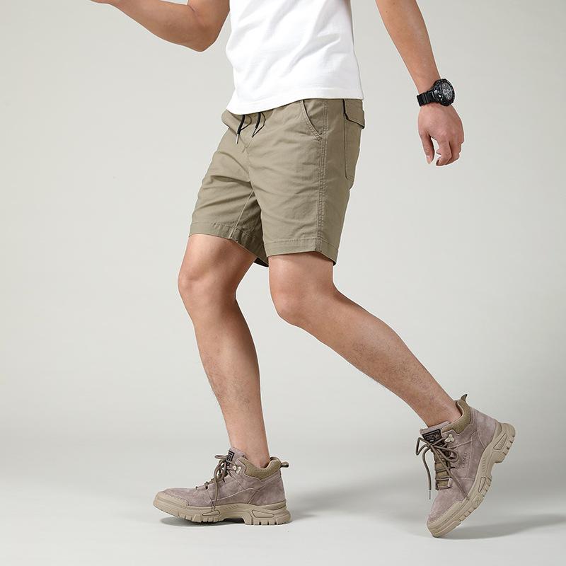 ハーフパンツ メンズ 男性用 カーゴパンツ 綿 混紡 無地 薄手 伸縮性 普段使い アウトドア カーキ グレー コーヒー色 グリーン