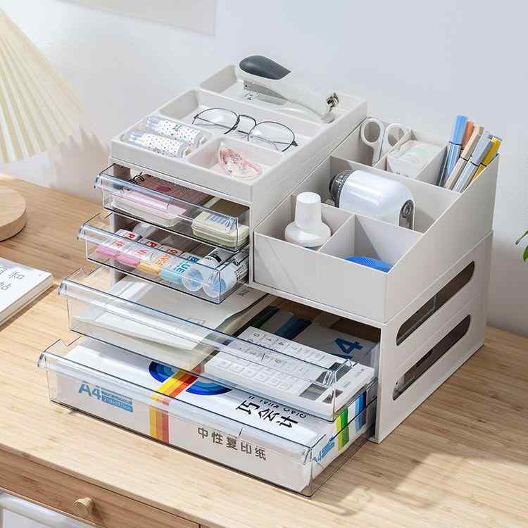 卓上収納 収納ケース 小物入れ 引き出し式 A4 文具 事務用品 整理ボックス 卓上ラック デスクオーガナイザー