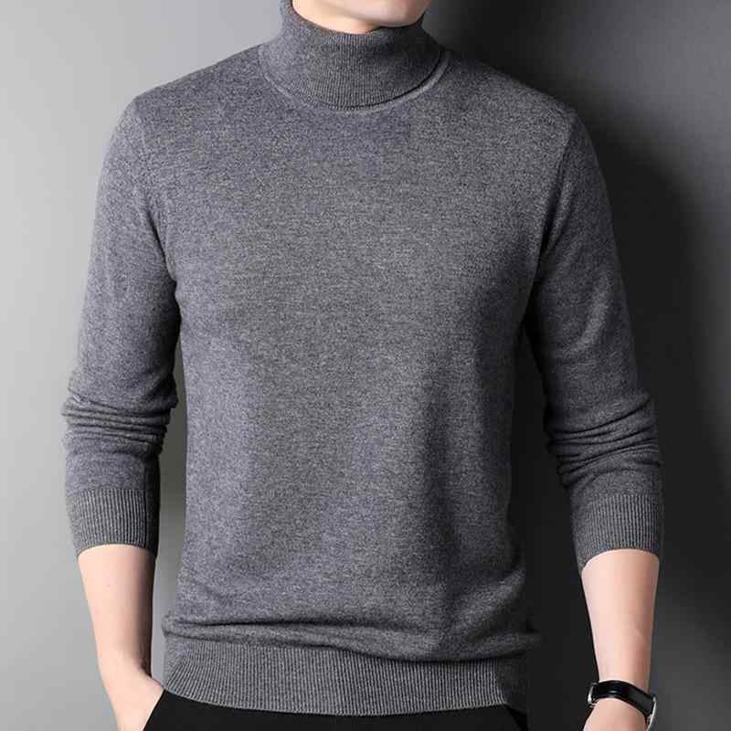 セーター メンズ 男性用 ウール100% ニット トップス 厚手 ハイネック リブ 暖かい 秋冬 黒 紺 グレー 赤 カーキ|Tanzan