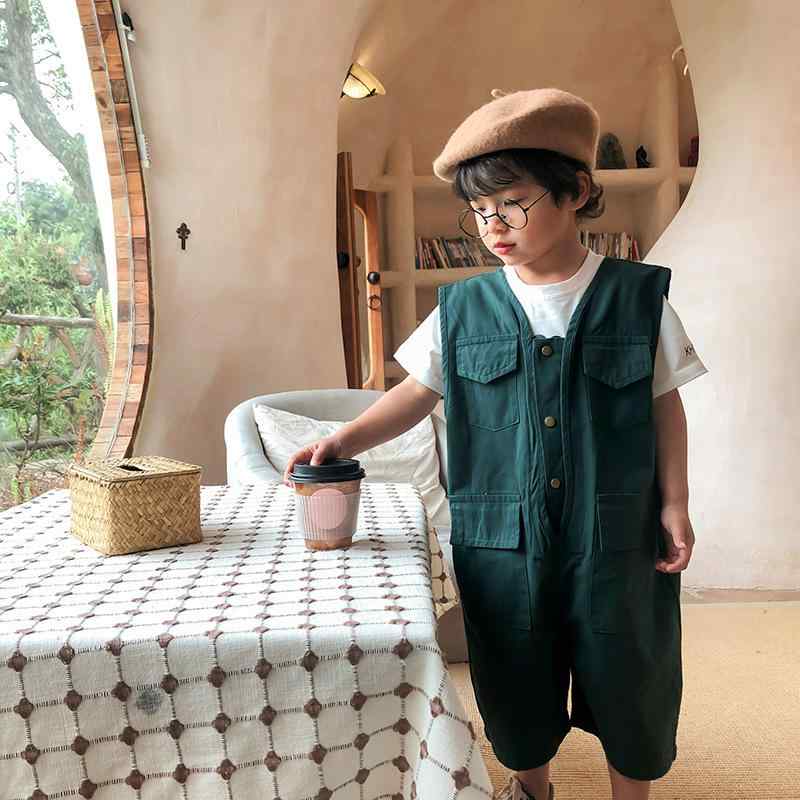 ベビー服 ロンパース ノースリーブ 夏 新生児 赤ちゃん 子供 男女兼用 コットン ジャンプスーツ かわいい 韓国風 斜めストライプ 背中開き 墨グリーン グレー 80 90 100 110 120 130cm 4,710円
