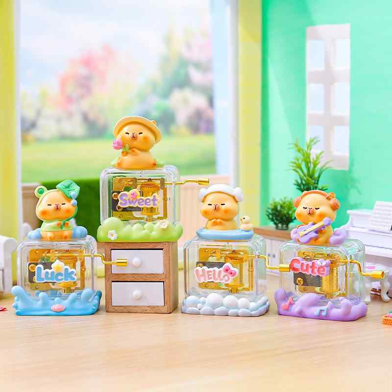 オルゴール 手回し式 豚 樟木 かわいい ギフト 置き物 インテリア雑貨 浴帽 ギター 花 ウサギ ネコ クマ イヌ ゾウ