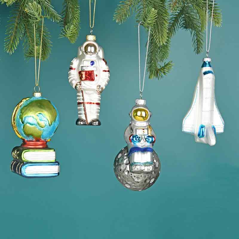 クリスマス 飾り ガラス細工 宇宙飛行士 熱気球 地球儀 オーナメント クリスマスツリー ペンダント デコレーション
