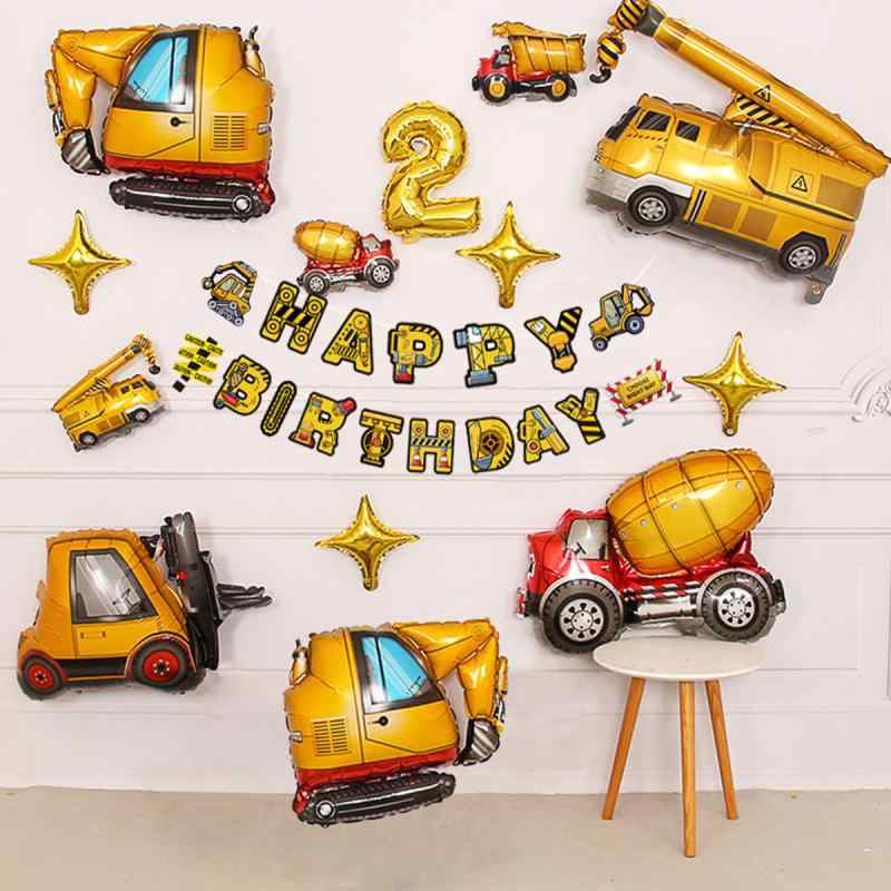 パーティー用品 バースデー デコレーション 飾り付け バルーン ショベルカー 自動車 誕生日会 周歳