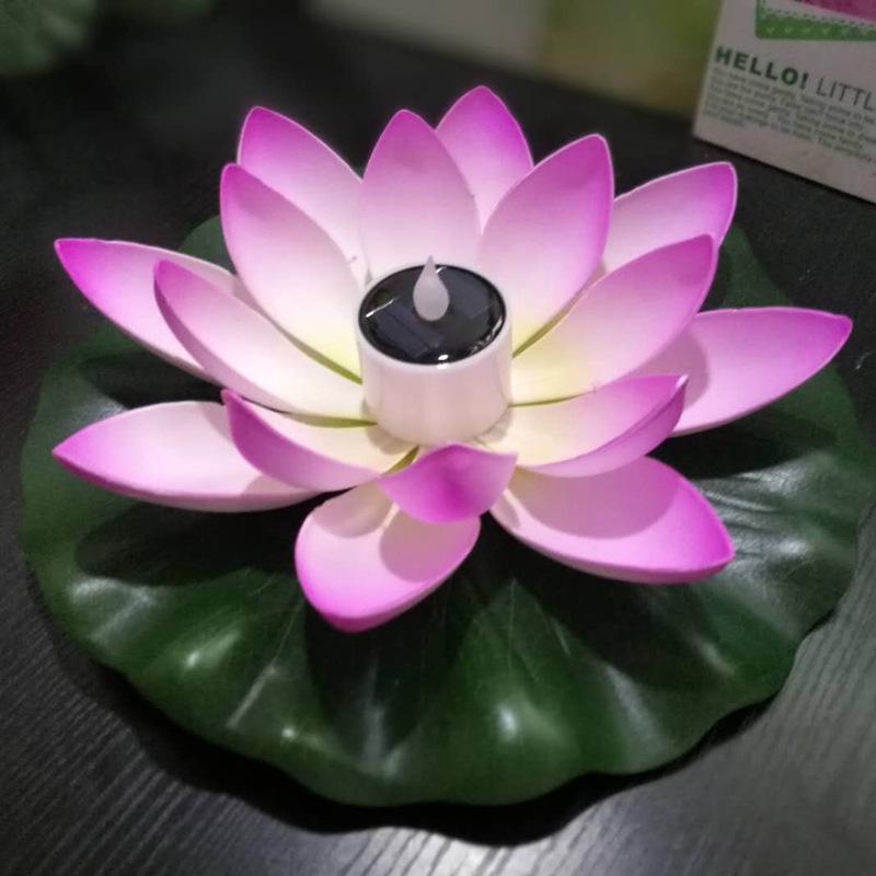 LEDライト 蓮の花の灯篭 太陽光発電 デコレーション 庭園 イベント 祭り フロートライト