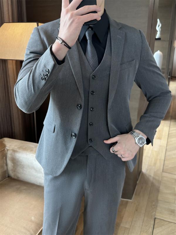 スーツ メンズ セットアップ 結婚式 新郎 礼服 ビジネス フォーマル スリム 2つボタン 2釦 面接 通勤 紺 黒 グレー 無地 春秋 抗シワ