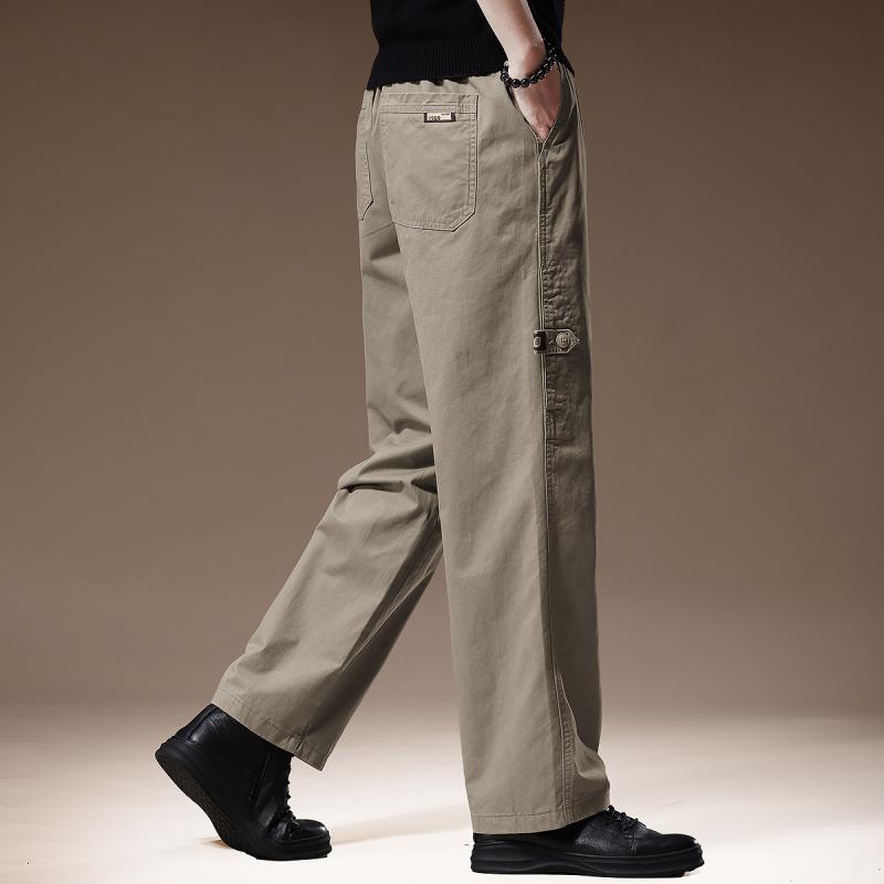 パンツ 男性用 ワイドレッグ ワークパンツ 秋冬 ストレート ゆったり 大きいサイズ コットン カジュアル ロングパンツ 普段使い 部屋着 ブラック系