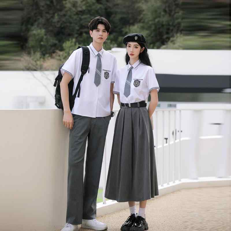 制服 学生服 上下セット 春夏 綿 金属糸 イングランド風 中学生 高校生 女子 男子 シャツ スカート スラックス