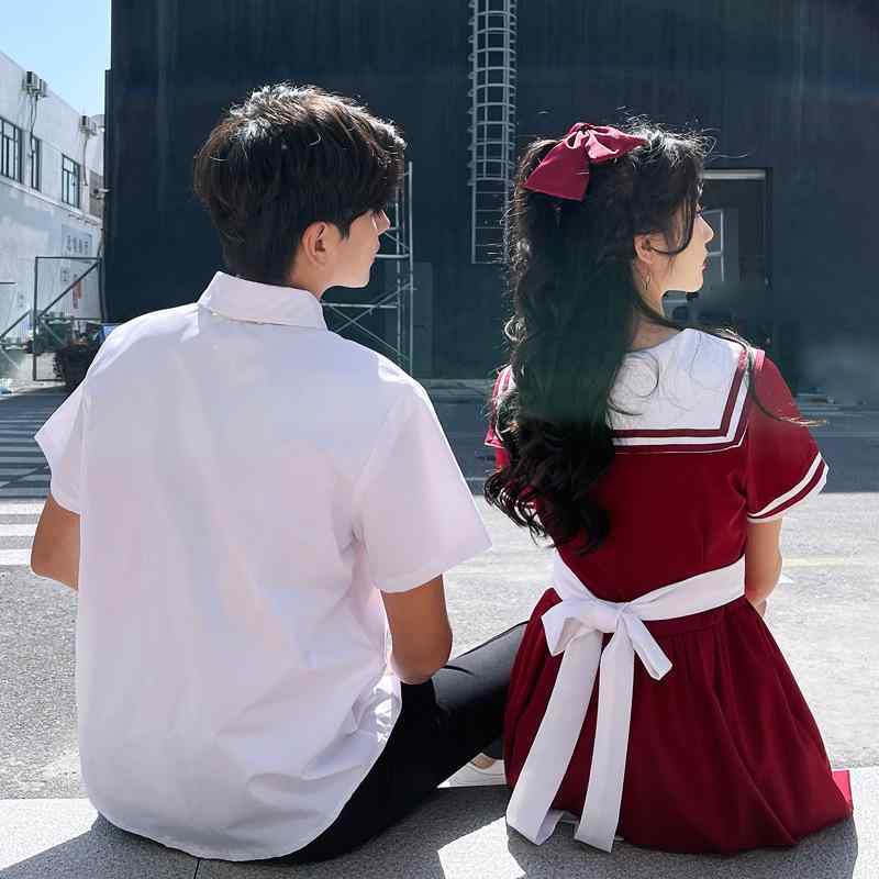 制服 学生服 半袖シャツ ブラウス スカート パンツ 上下セット 綿 文芸風 中国風 男性用 女性用