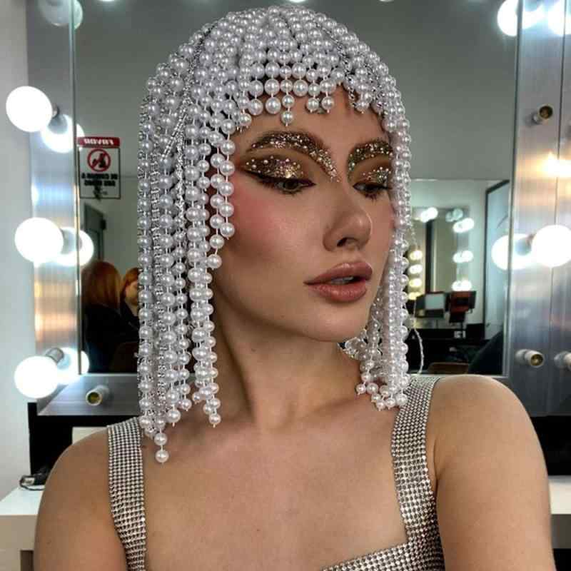 ヘアアクセサリー レディース ファッション パール 欧米風 大ぶり 高級感 タッセル 髪飾り パーティー 舞台 アクセサリー シルバー