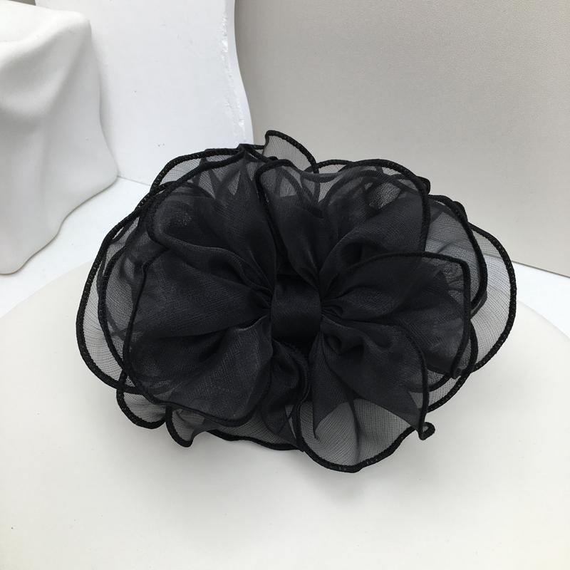 ヘアクリップ レディース ブラック ベージュ系 網紗 蝶結び ヘアアクセサリー ヘアピン おしゃれ かわいい 大人 ファッション雑貨