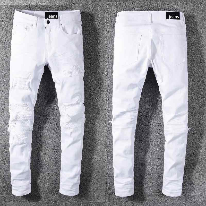 デニム メンズ ダメージジーンズ スリムフィット ストレート ウォッシュド加工 ブリーチ加工 カジュアル 男性用 ジーパン ズボン ボトムス