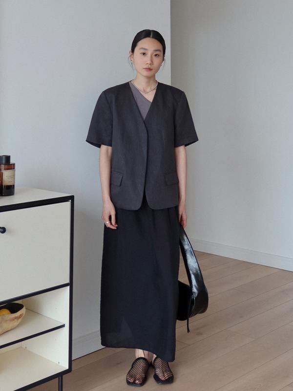 スカート レディース Aライン ミモレ丈 膝下丈 春夏 秋冬 韓国風 きれいめ カジュアル ゴムウエスト ゆったり ビスコース レーヨン 混紡 無地 ベージュ グレー ブラック