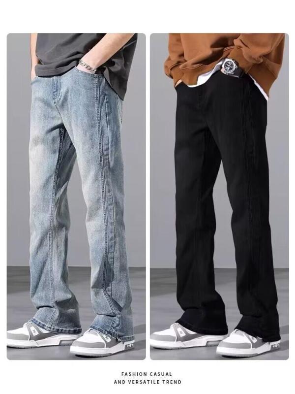 ジーンズ メンズ 男性用 ウォッシュ加工 デニムパンツ リラックス ストレート ジーパン カジュアル アメカジ 多ポケット 春秋