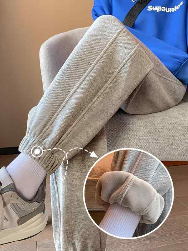 パンツ レディース 灰色 スウェットパンツ 秋冬 テーパードパンツ カジュアル ゆったり ウエストゴム 普段使い ルームウェア 部屋着 運動着 スポーティー 伸縮性