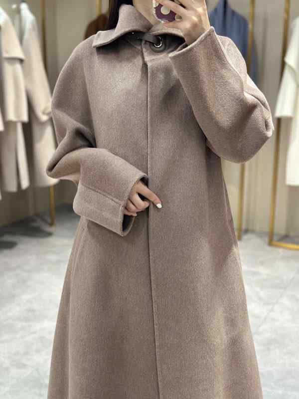 コート レディース 秋冬 ウール カシミヤ ロング丈 ダブルフェイス ゆったり テーラード 通勤 エレガント 36 38 40 混色